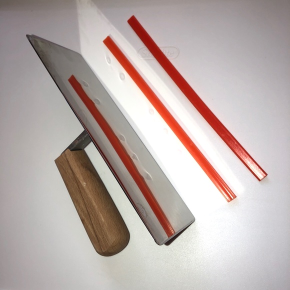 VENETIAN PLASTERING TROWEL Trapezoid Stainless Steel Round Edge Wood Handle Tool - Picture 10 of 11